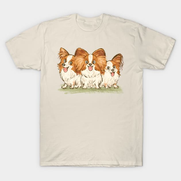 Three Papillons T-Shirt by sanogawa